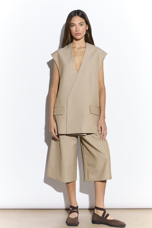 Tailored Long Shorts in Sand Colour