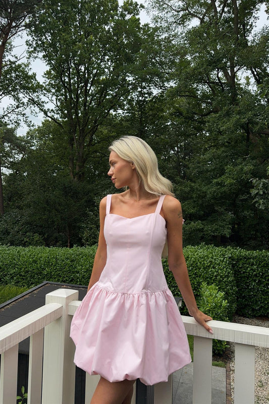 Light Pink Balloon Skirt Mini-Dress