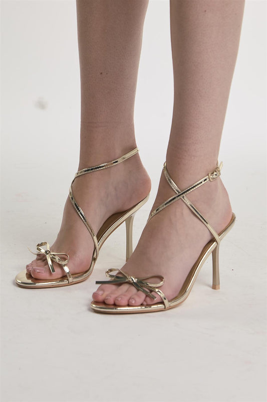 Gold Bow High-Heels