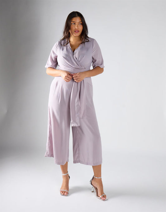 Glamorous Curve Grey Culotte-Jumpsuit