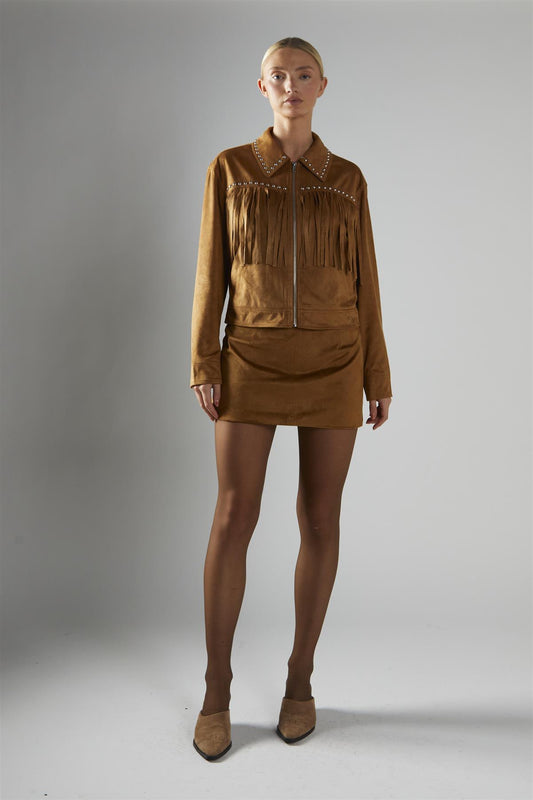 Tan Fringed Jacket