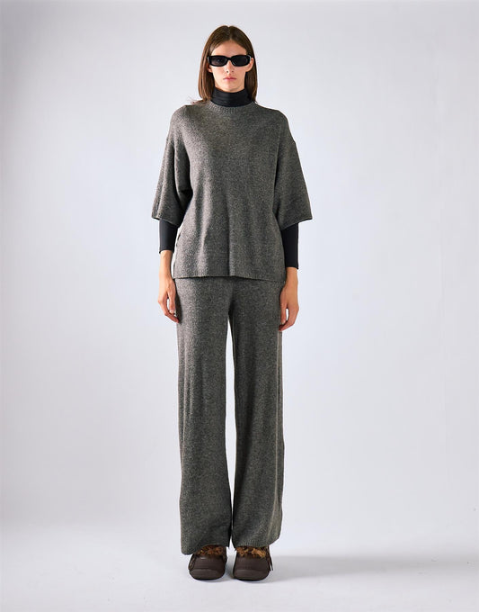 Charcoal Knitted Tee