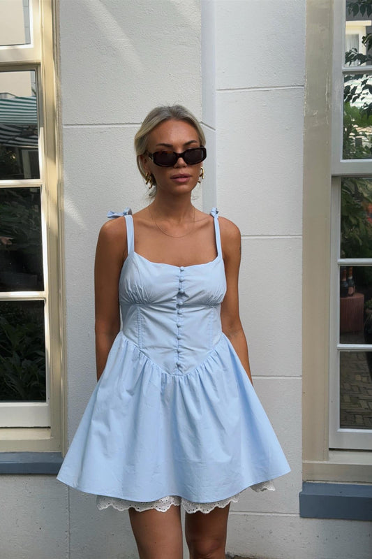 Light Blue Skater Mini-Dress