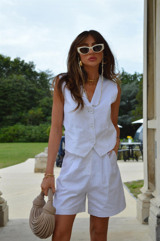 White Loose-Fit-Waistcoat