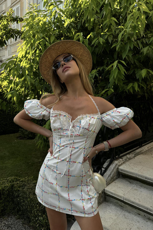 Picnic Floral A-Line Mini-Dress