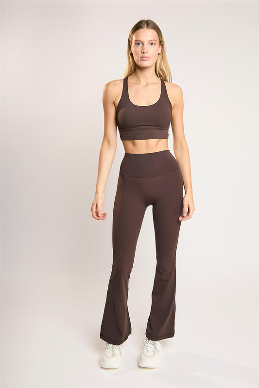 Signature Espresso Cross-Back Crop-Top