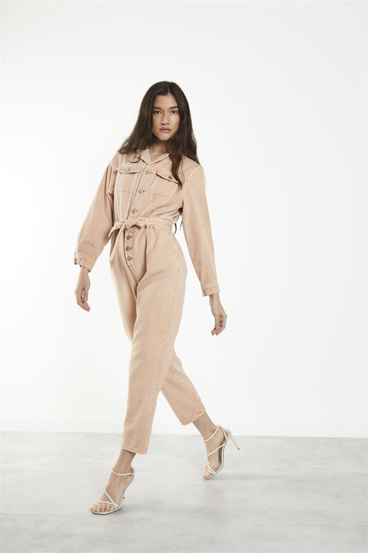 Desert-Bleach Wash Denim-Boilersuit