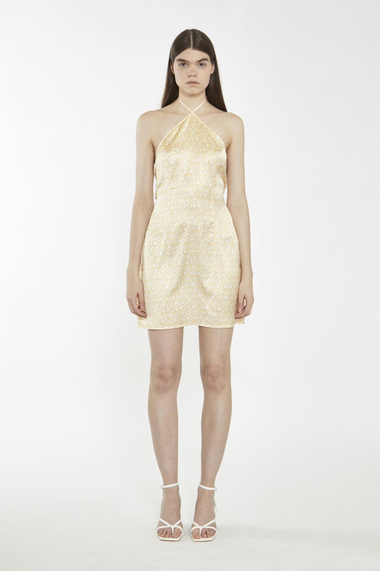 Amber-Ditsy-Folk Tie-Back Mini-Dresses