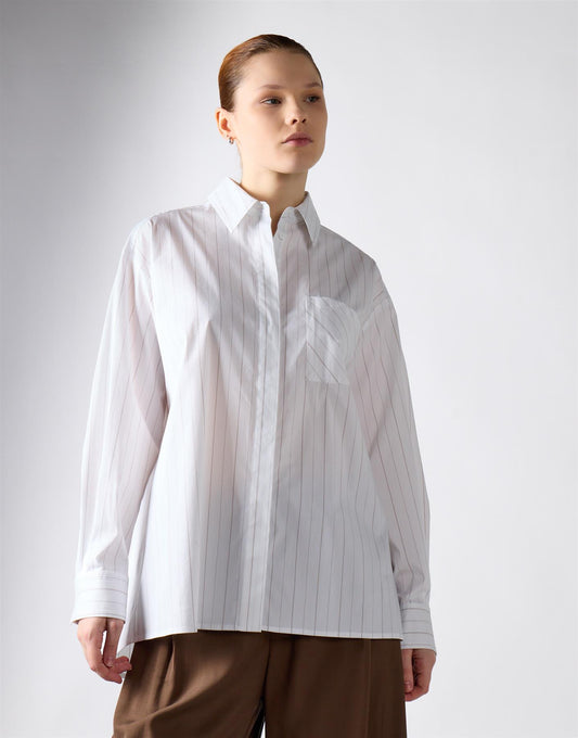White Stripe Lightweight Shirt