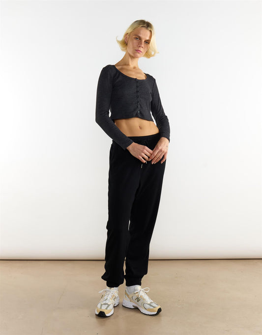 Black Round Neck Top