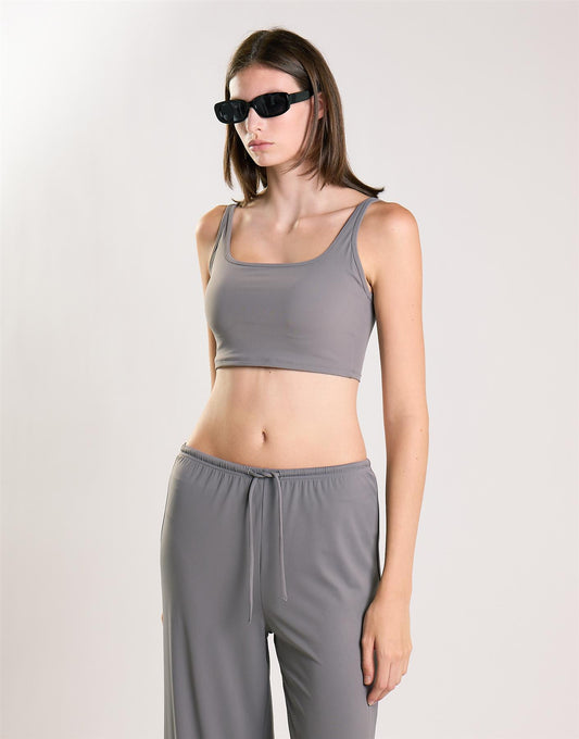 Agon Women's Dark Grey Cropped Top