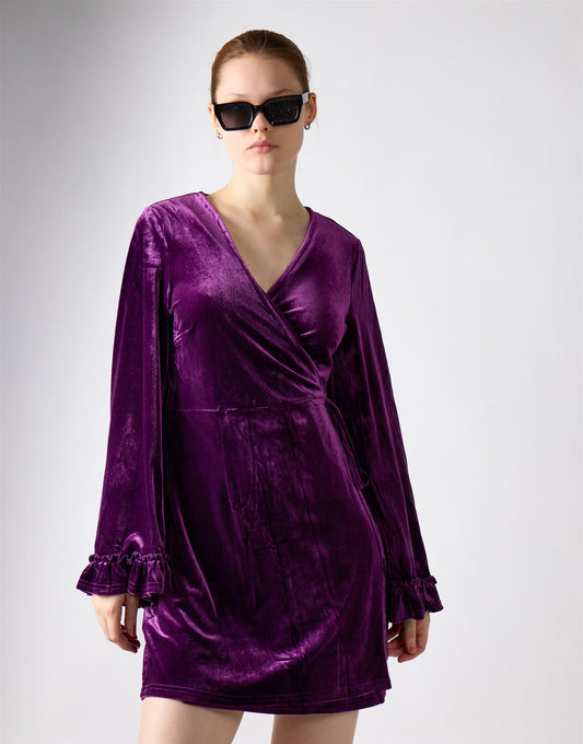 Wine Mini Wrap Dress