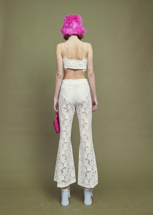 Flora Co-ord Flared Trousers -Ivory