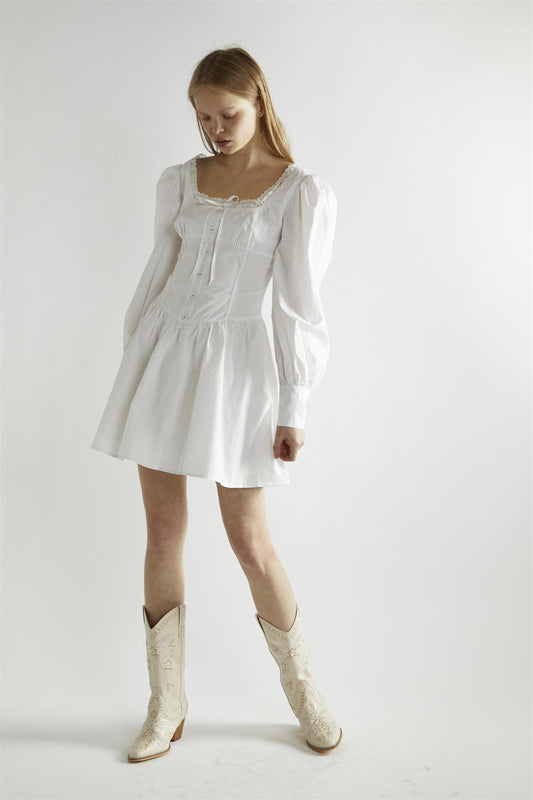 Off White Skater Mini-Dress