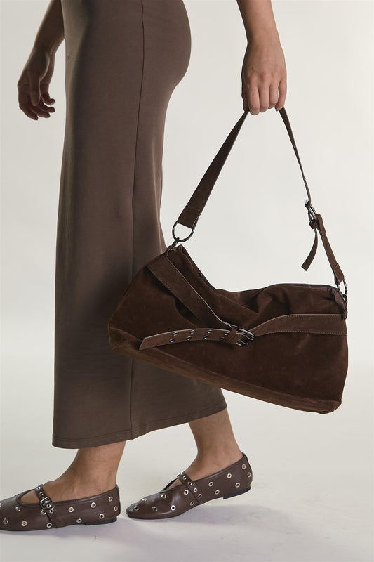 Brown Buckle Handbag