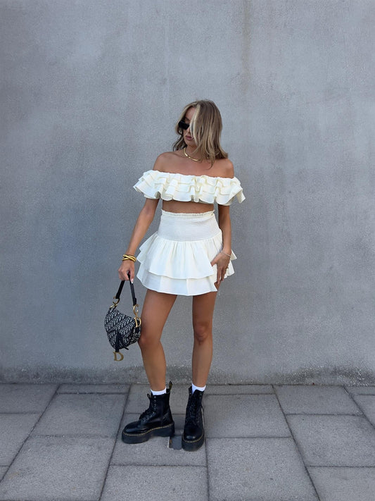 Arabella Co-ord RaRa Mini Skirt -Cream