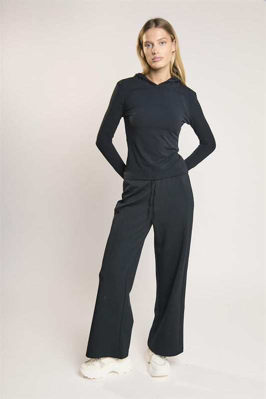 Signature Black Hooded Top