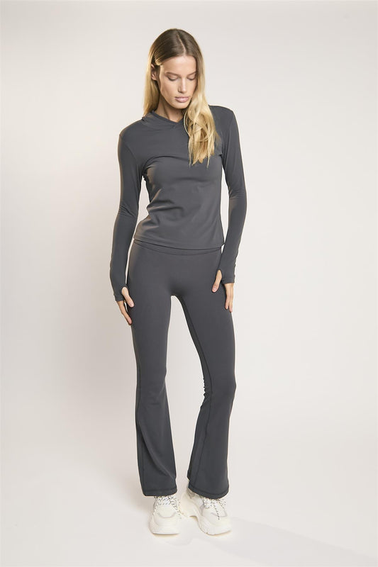 Signature Graphite-Grey Flare-Leggings