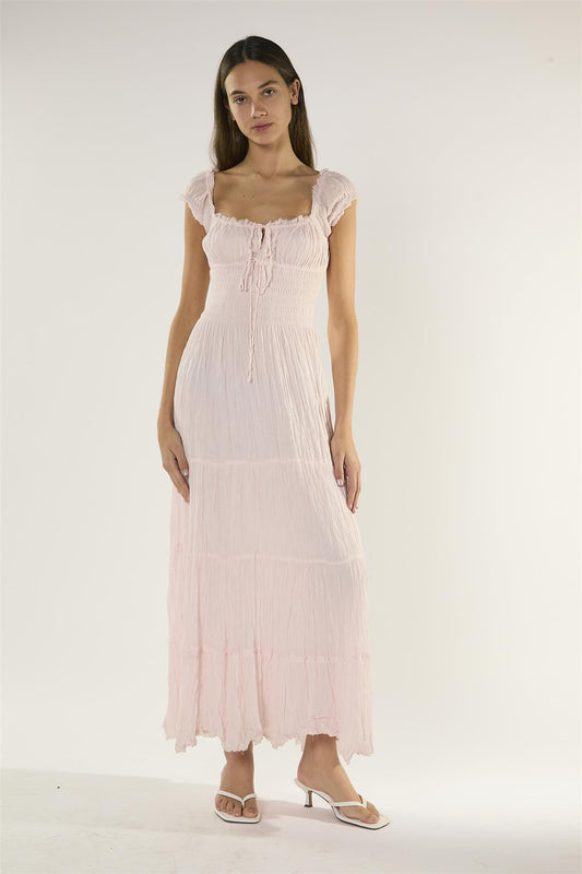 Light Pink Tiered Maxi Dress