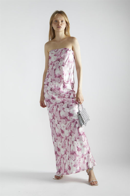 Pink Blur Daisy Flare Maxi-Skirt