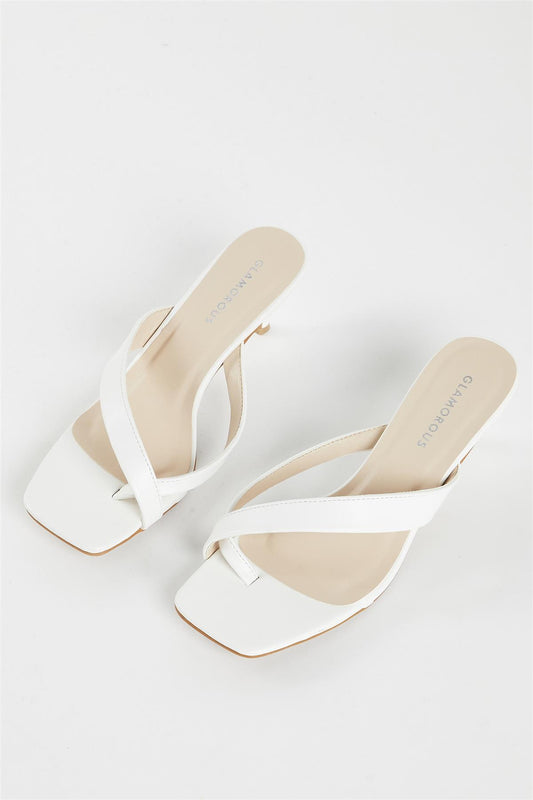 White Kitten Heel Kitten Heel-Heeled Sandal