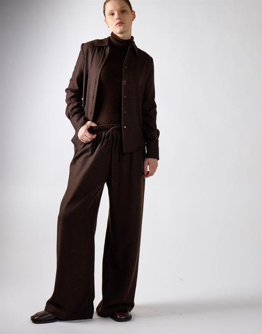 Dark Brown Drawstring Trousers