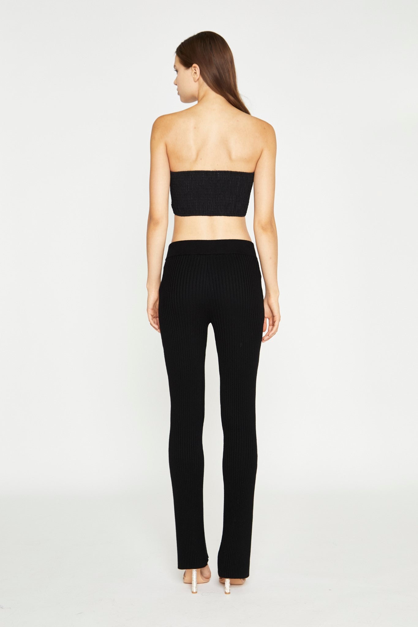 Black Strapless Corset Crop-Top