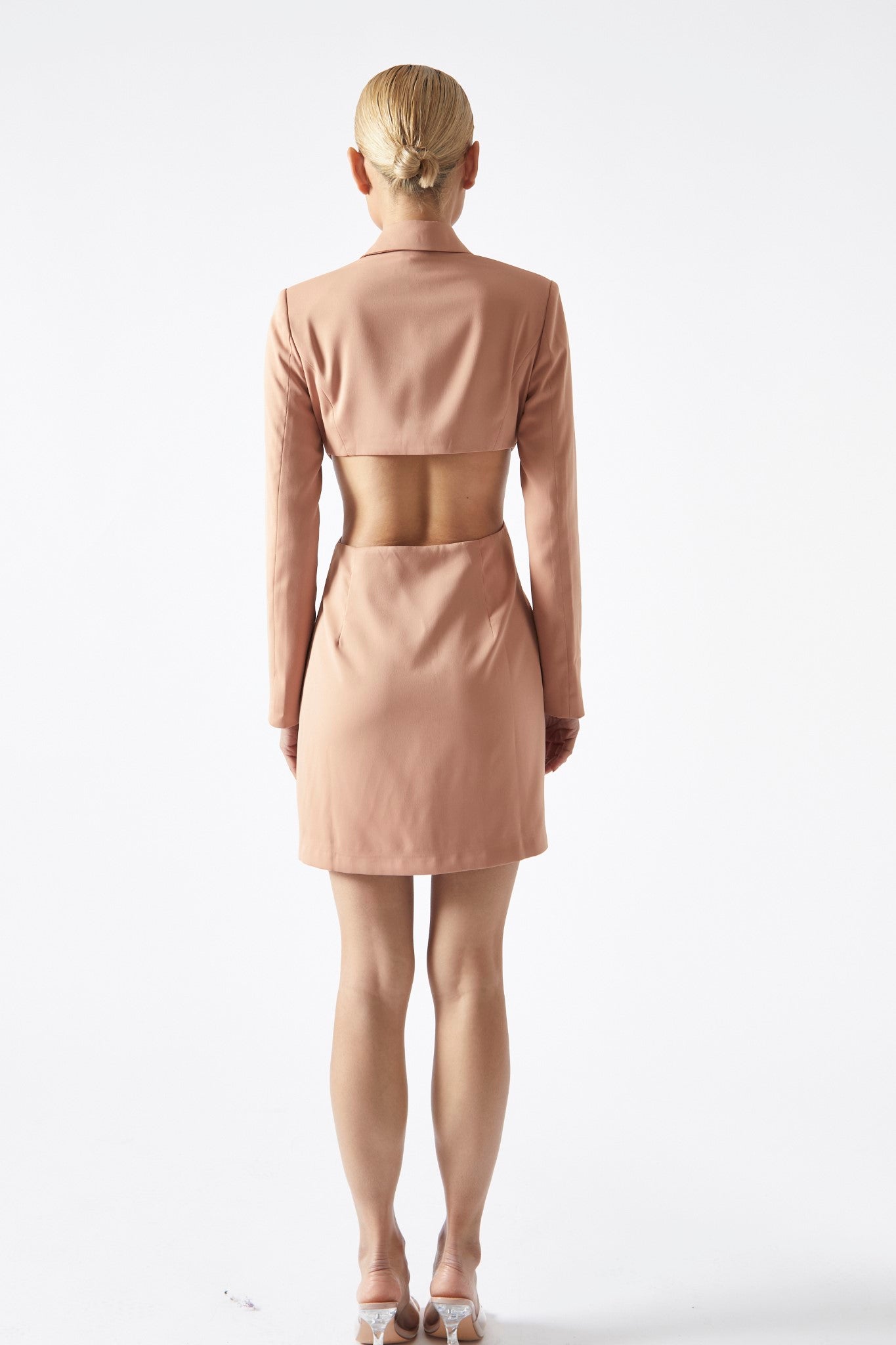 Cinnamon Cut-Out Back Blazer Dress