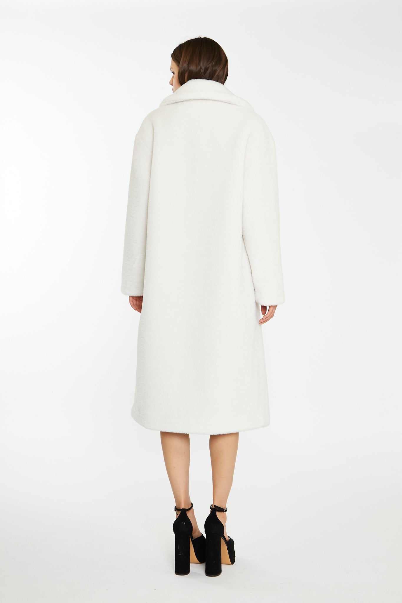 Winter White Longline Faux Fur Coat