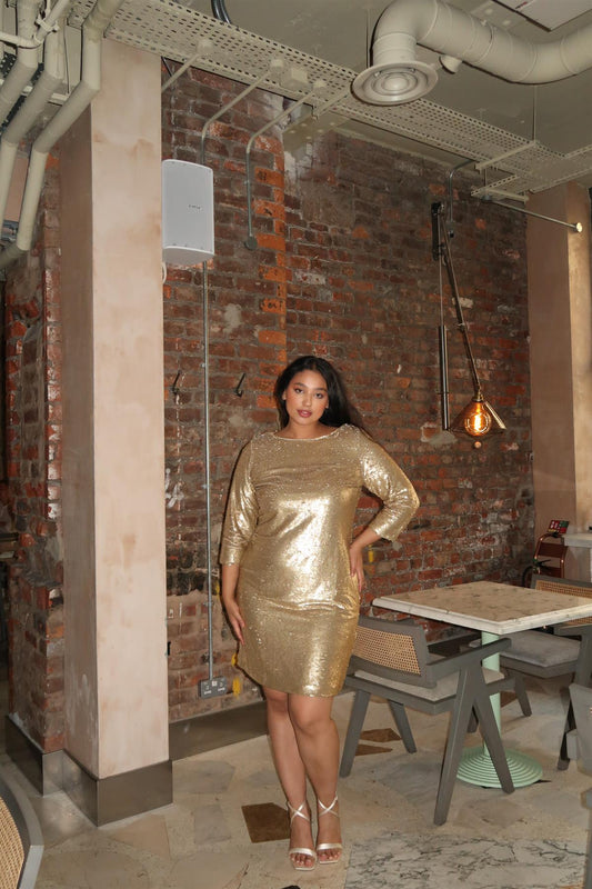 Matt - Gold sequin dress Midi-Dress