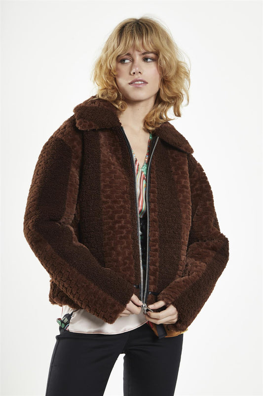 Full Sleeves Cardigan - Brown Stripe Fur