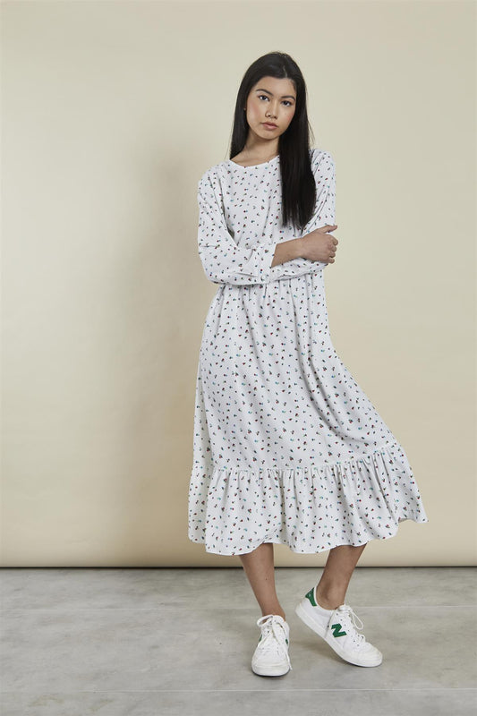 Bright-Ditsy Shift Midi-Dress