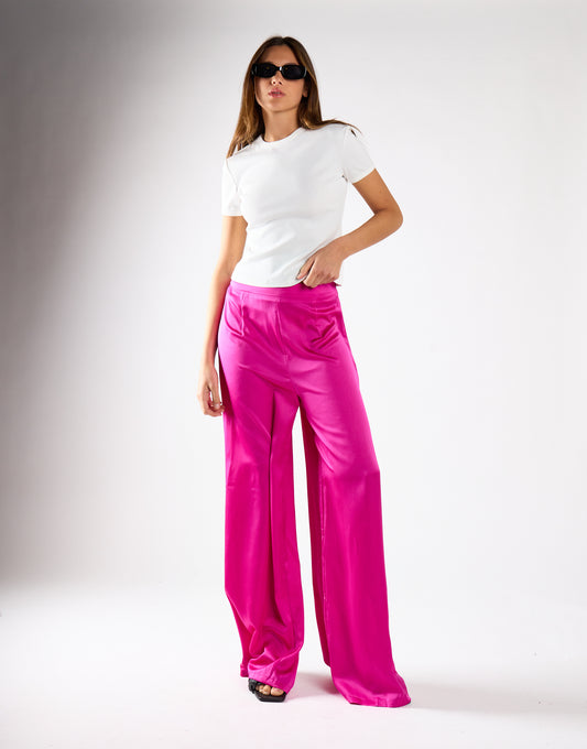 Glamorous Modest Satin Trouser Fuchsia