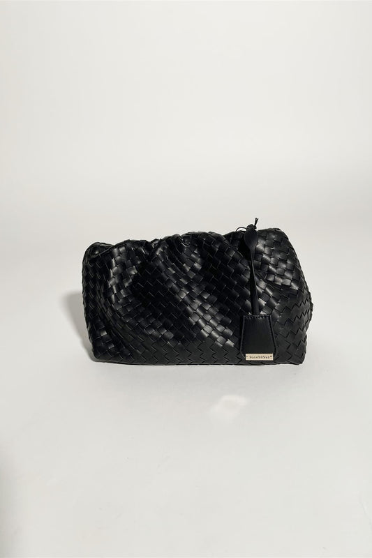 Black Faux-Leather Clutch-Bag