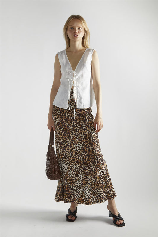 White V-Neck Sleeveless-Top