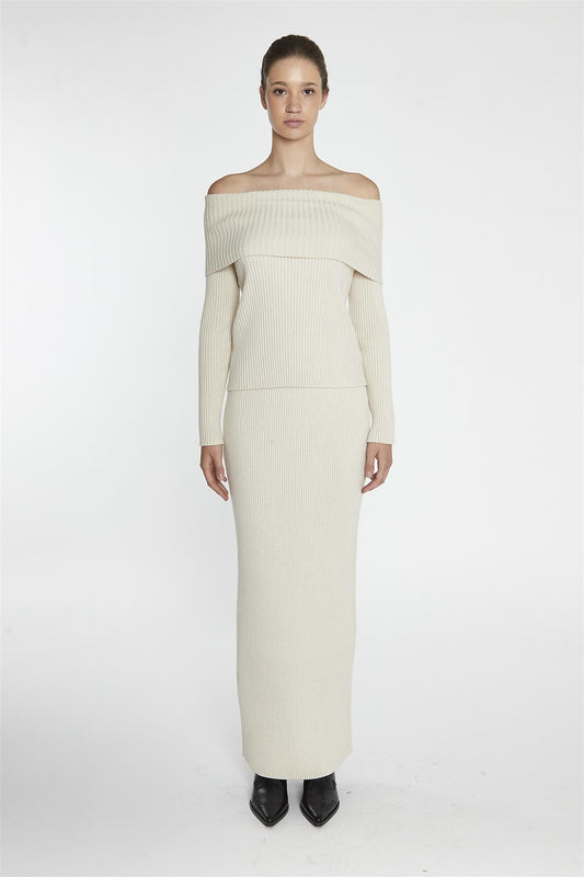 Pencil Maxi Skirt - Light Stone