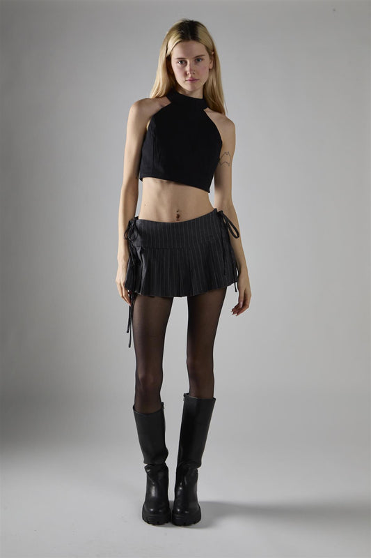 Black Halter-Neck Crop-Top