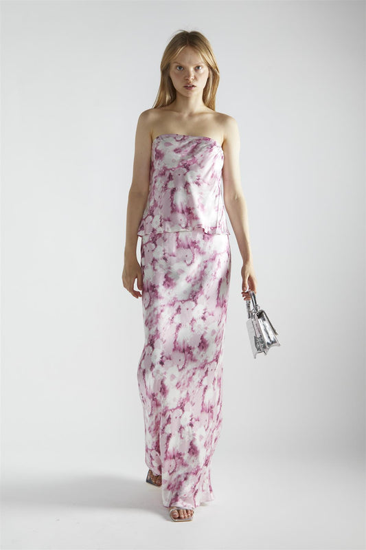 Pink-Blur-Daisy Bandeau Top