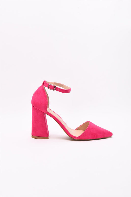 Pink Closed-Toe Heeled-Shoes