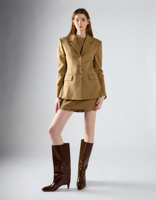 Sand Hourglass Blazer Jacket