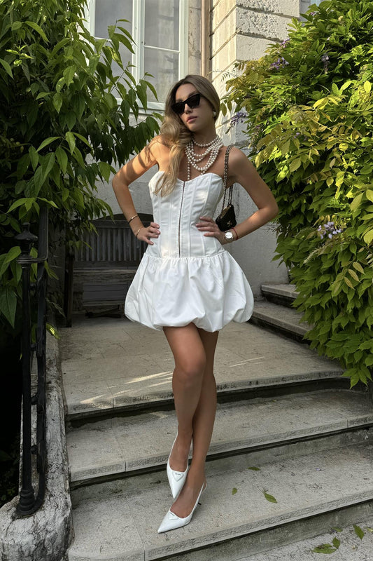 White Corset Mini-Dress