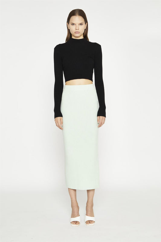 Black Long-Sleeve High-Neck Top