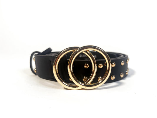 Black-Gold Studded Belt