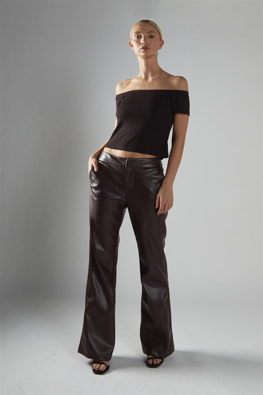 Bitter-Chocolate Bardot Top