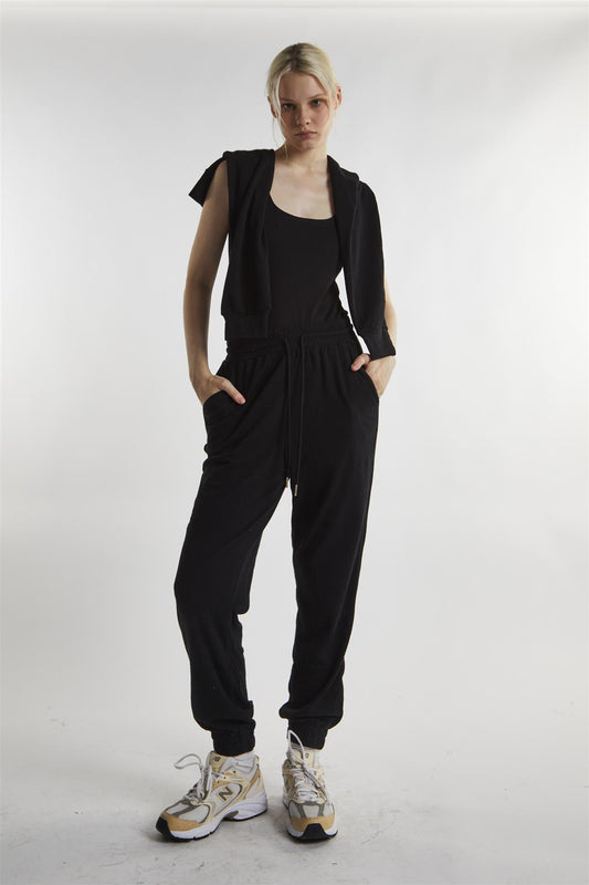 Black Scoop Neck Bodysuit