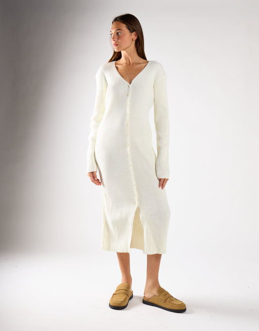 Glamorous Cream Button Front Midi Dress