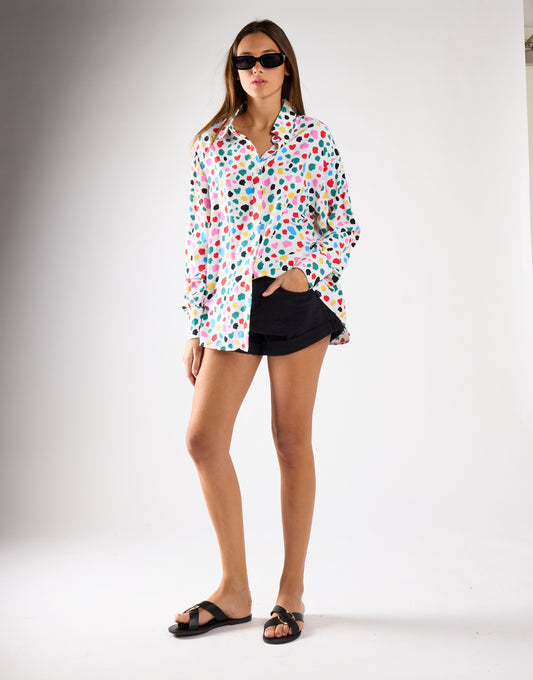 Abstract Spot Long Sleeve Shirt