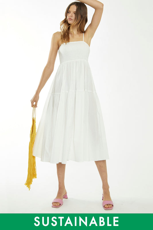 White Empire-Line Midaxi-Dress
