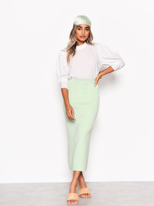 Off White Volume Sleeve Blouse