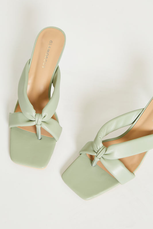Glamorous Green Toe Pole Heels